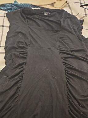 Banana Black Stretch Top with Tag Detail